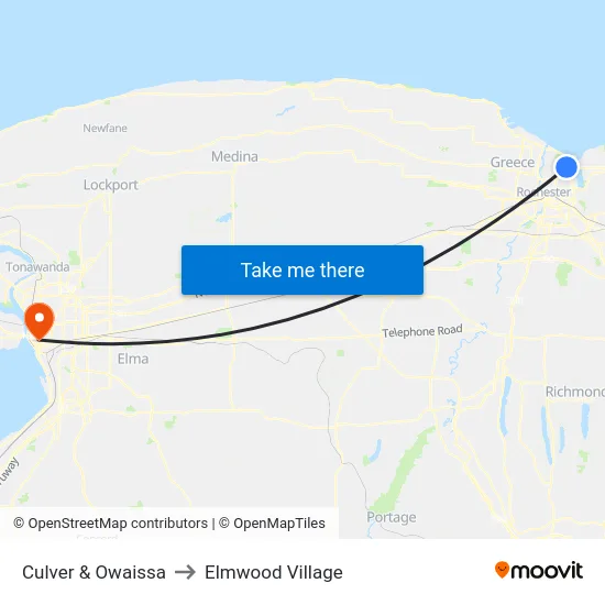 Culver & Owaissa to Elmwood Village map