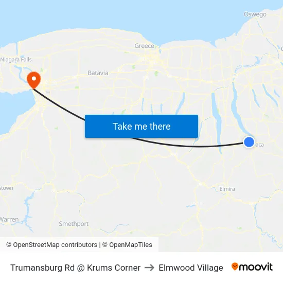 Trumansburg Rd @ Krums Corner to Elmwood Village map