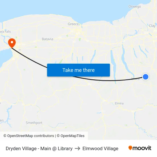 Dryden Village - Main @ Library to Elmwood Village map