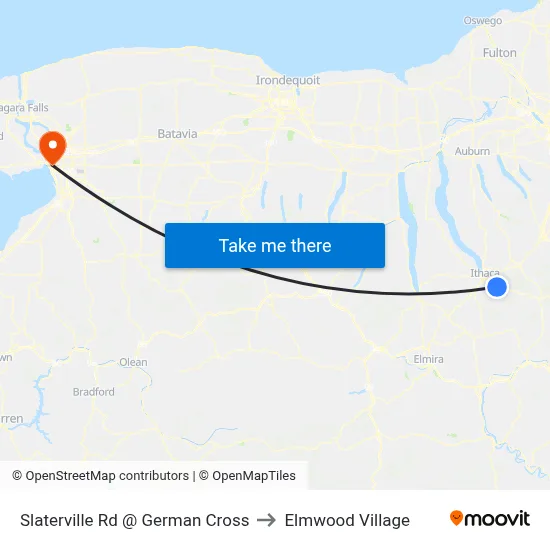 Slaterville Rd @ German Cross to Elmwood Village map