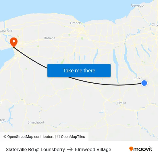 Slaterville Rd @ Lounsberry to Elmwood Village map