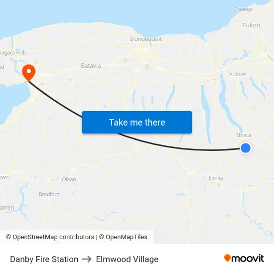 Danby Fire Station to Elmwood Village map