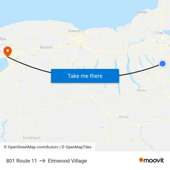 801 Route 11 to Elmwood Village map