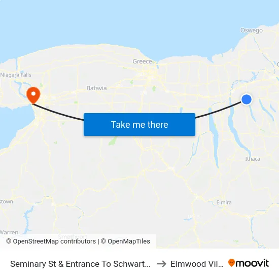 Seminary St & Entrance To Schwartz Towers to Elmwood Village map
