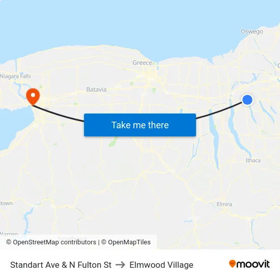 Standart Ave & N Fulton St to Elmwood Village map