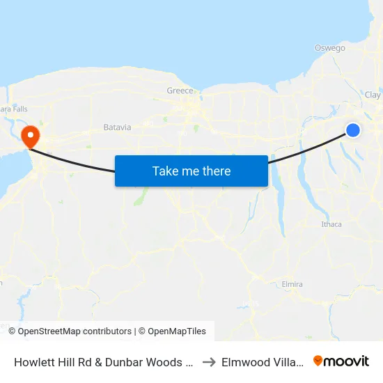 Howlett Hill Rd & Dunbar Woods Rd to Elmwood Village map