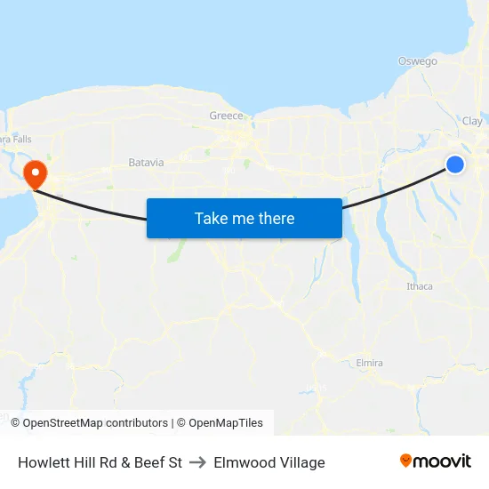 Howlett Hill Rd & Beef St to Elmwood Village map