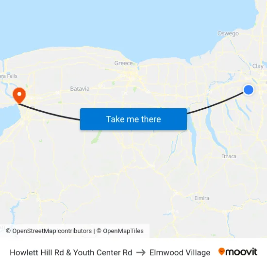 Howlett Hill Rd & Youth Center Rd to Elmwood Village map