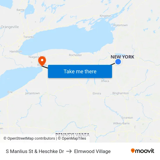 S Manlius St & Heschke Dr to Elmwood Village map