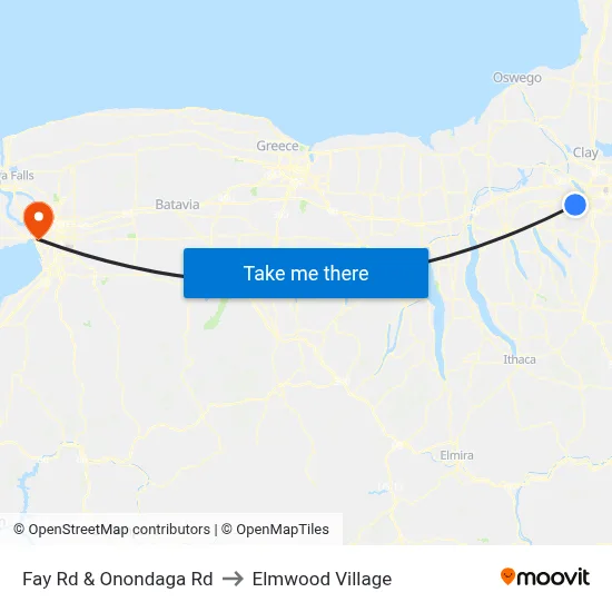 Fay Rd & Onondaga Rd to Elmwood Village map