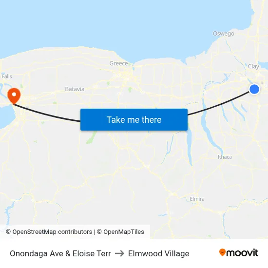 Onondaga Ave & Eloise Terr to Elmwood Village map