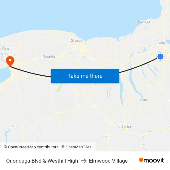 Onondaga Blvd & Westhill High to Elmwood Village map