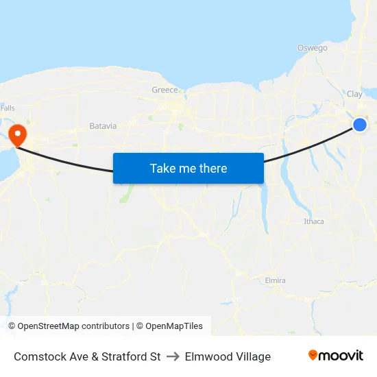 Comstock Ave & Stratford St to Elmwood Village map