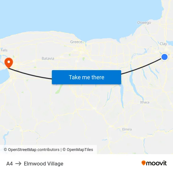 A4 to Elmwood Village map