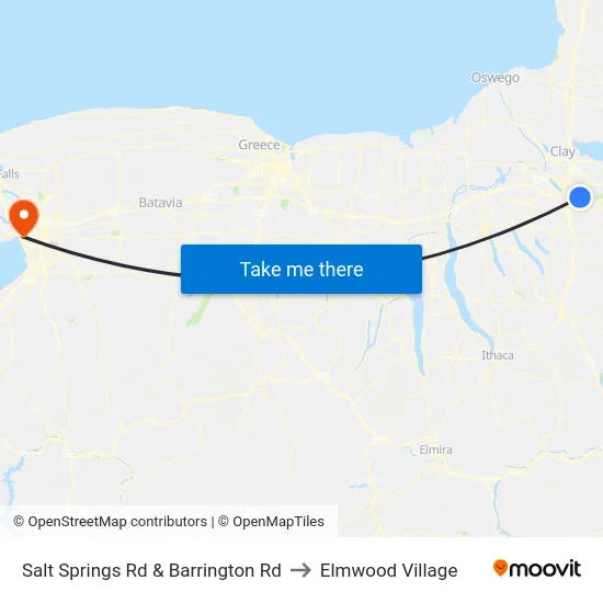 Salt Springs Rd & Barrington Rd to Elmwood Village map