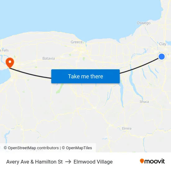 Avery Ave & Hamilton St to Elmwood Village map