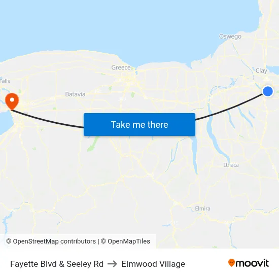 Fayette Blvd & Seeley Rd to Elmwood Village map