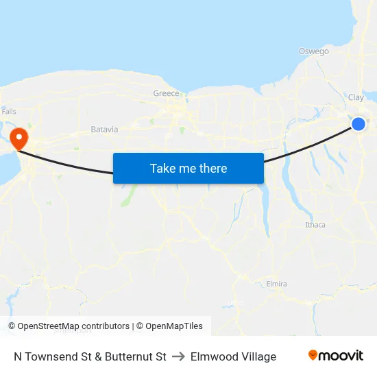 N Townsend St & Butternut St to Elmwood Village map