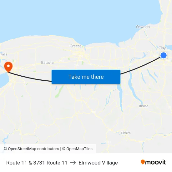 Route 11 & 3731 Route 11 to Elmwood Village map