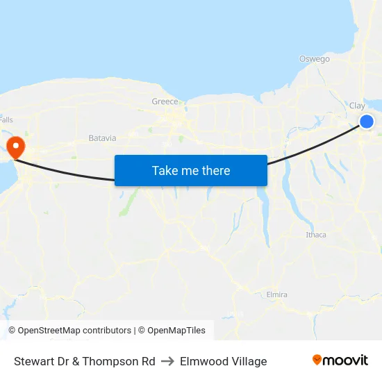 Stewart Dr & Thompson Rd to Elmwood Village map