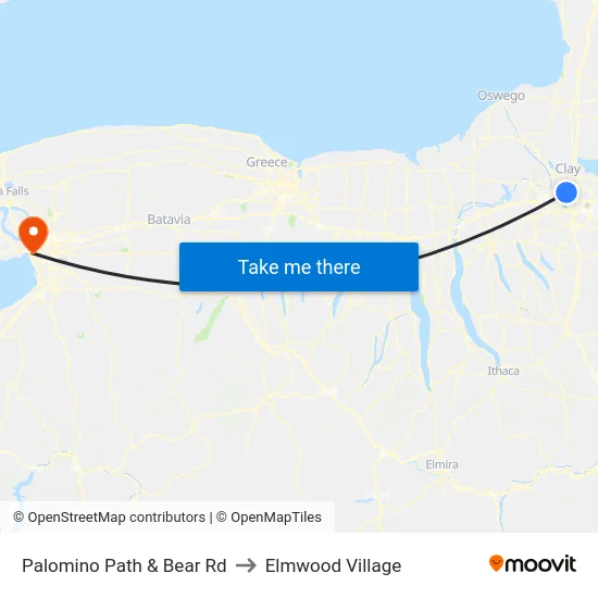 Palomino Path & Bear Rd to Elmwood Village map