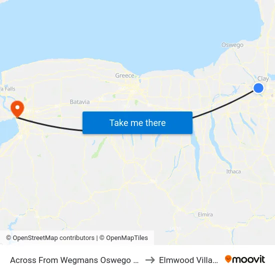 Across From Wegmans Oswego Rd to Elmwood Village map