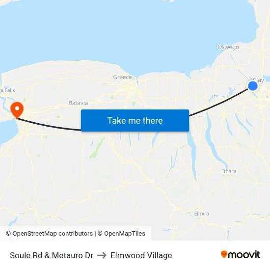 Soule Rd & Metauro Dr to Elmwood Village map
