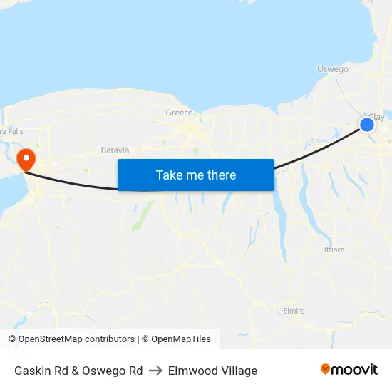 Gaskin Rd & Oswego Rd to Elmwood Village map