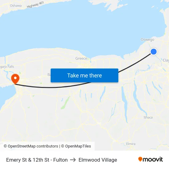 Emery St & 12th St - Fulton to Elmwood Village map