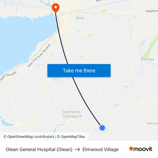 Olean General Hospital (Olean) to Elmwood Village map