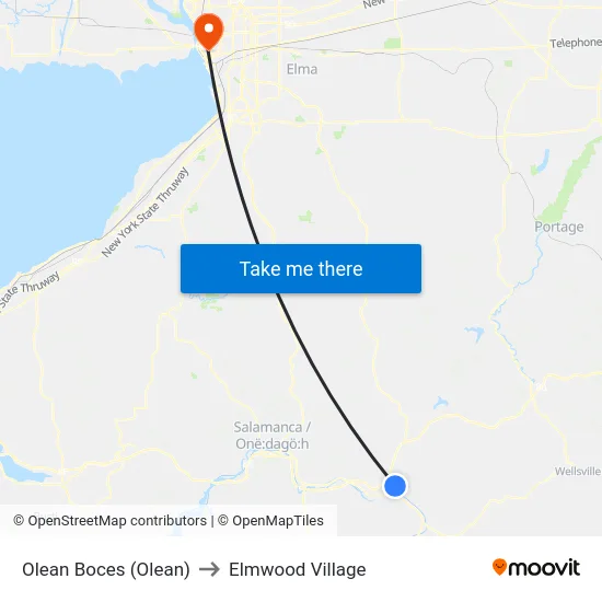 Olean Boces (Olean) to Elmwood Village map