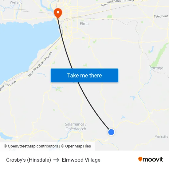 Crosby's (Hinsdale) to Elmwood Village map