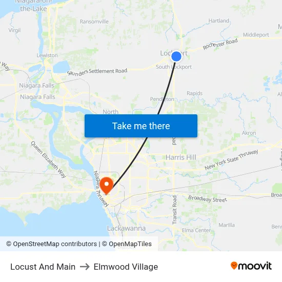 Locust And Main to Elmwood Village map