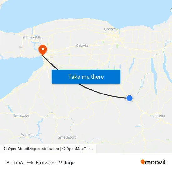 Bath Va to Elmwood Village map