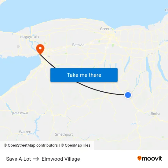 Save-A-Lot to Elmwood Village map