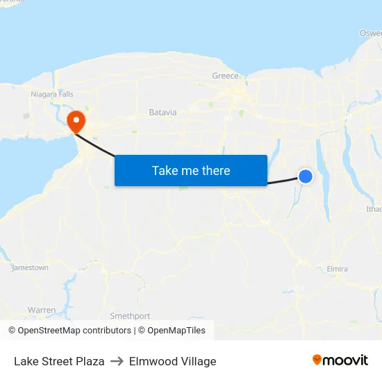 Lake Street Plaza to Elmwood Village map