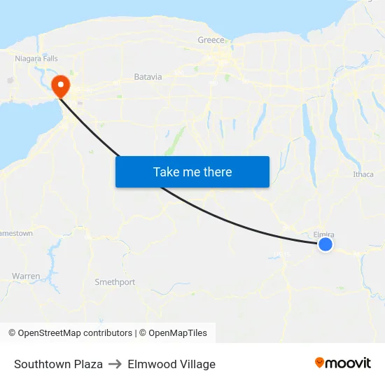 Southtown Plaza to Elmwood Village map