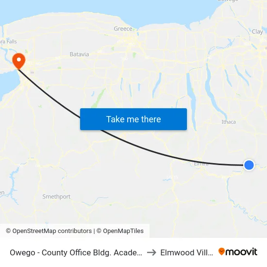 Owego - County Office Bldg. Academy St. to Elmwood Village map
