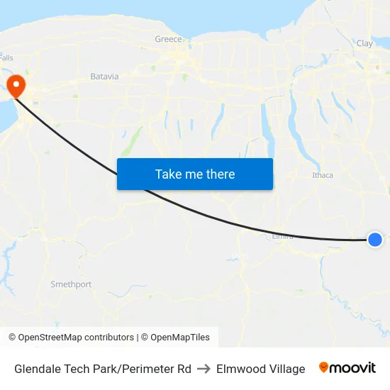 Glendale Tech Park/Perimeter Rd to Elmwood Village map