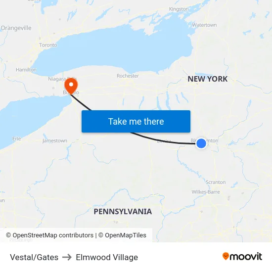 Vestal/Gates to Elmwood Village map