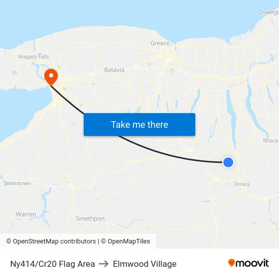 Ny414/Cr20 Flag Area to Elmwood Village map
