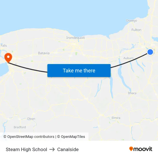 Steam High School to Canalside map