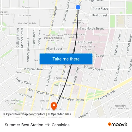 Summer-Best Station to Canalside map