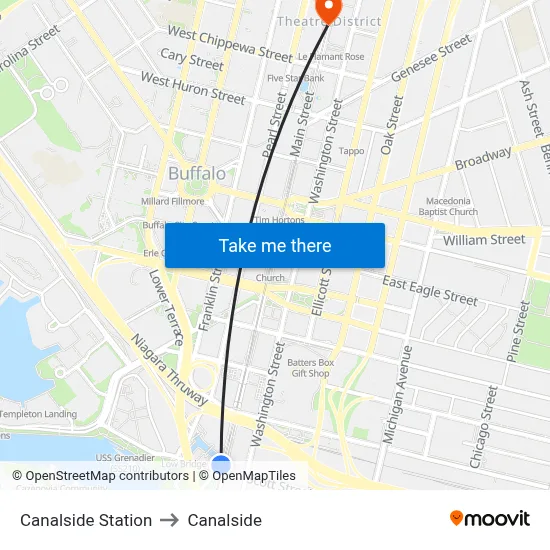 Canalside Station to Canalside map