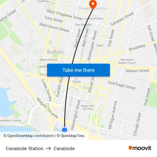 Canalside Station to Canalside map