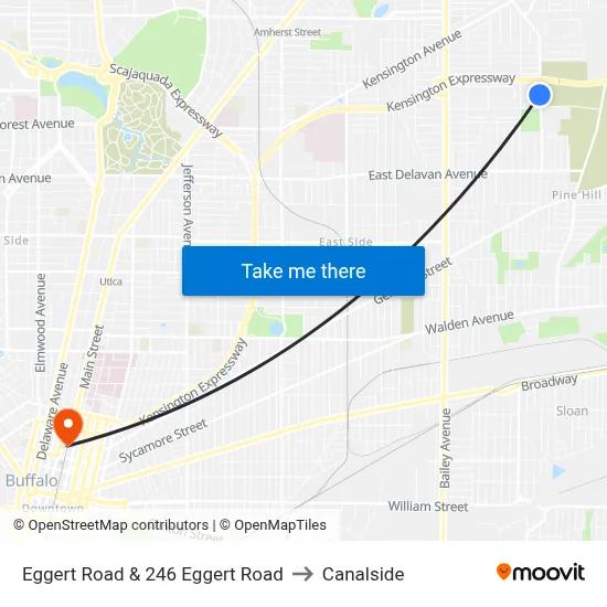 Eggert Road & 246 Eggert Road to Canalside map