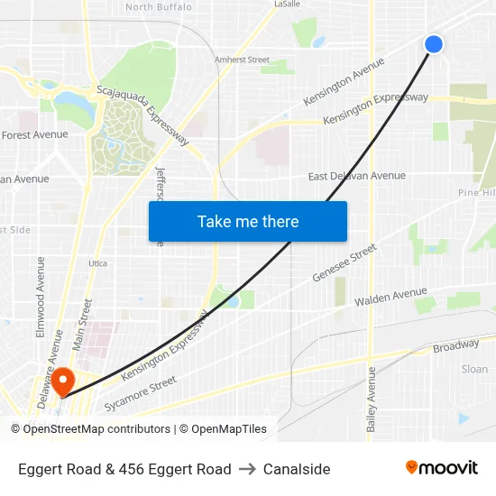 Eggert Road & 456 Eggert Road to Canalside map
