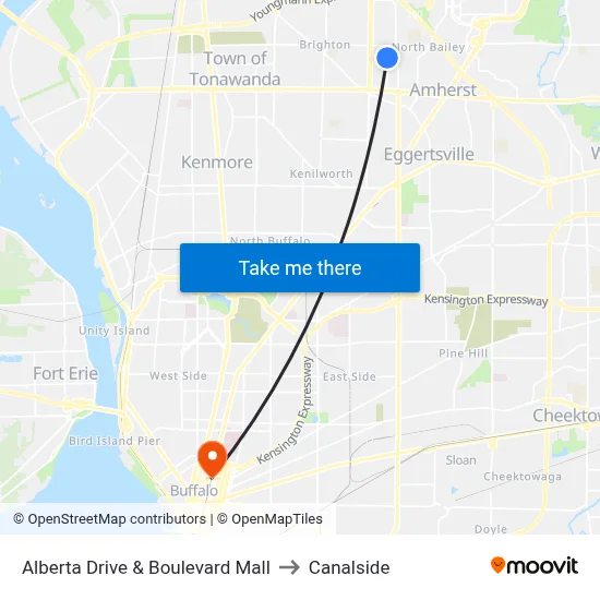 Alberta Drive & Boulevard Mall to Canalside map