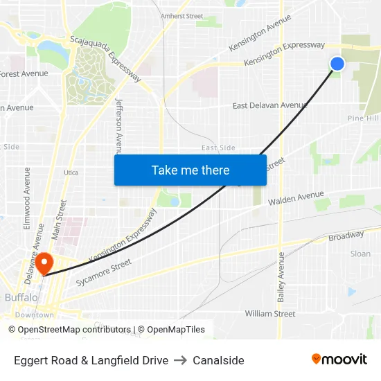 Eggert Road & Langfield Drive to Canalside map