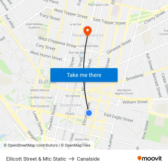 Ellicott Street & Mtc Static to Canalside map